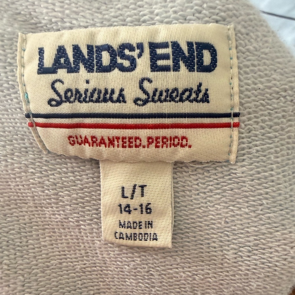 Lands' End Blue Serious Sweats Sweatshirt Women’s Medium Tall MT 72% Cotton - Picture 4 of 7
